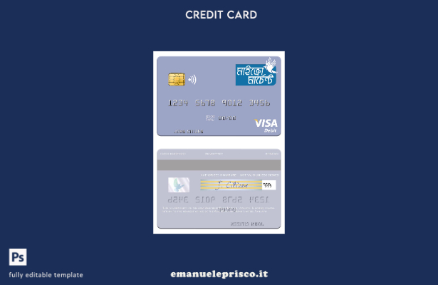 modello di carta di debito visto Vanuatu Asia Merchant Bank Limited in stile ver